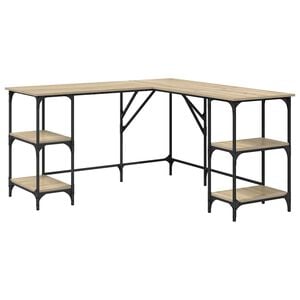 vidaXL Bureau ch&ecirc;ne sonoma 139x139x75 cm bois d'ing&eacute;nierie