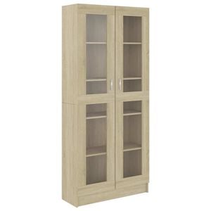 vidaXL Armoire vitrine Ch&ecirc;ne sonoma 82,5x30,5x185 cm Bois ing&eacute;nierie