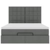 VidaXL Cadre de lit ottoman avec matelas gris fonc&eacute; 140x200 cm tissu