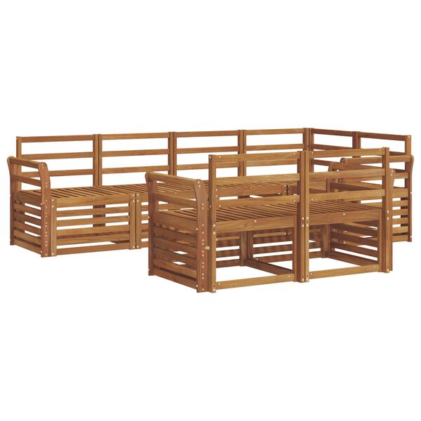 vidaXL Ensembles de canap&eacute;s 7 pcs Naturel Bois d'Acacia Massif