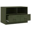 vidaXL Meubles TV 2 pcs vert olive 67x39x44 cm acier