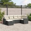 vidaXL Salon de jardin 6 pcs avec coussins noir r&eacute;sine tress&eacute;e