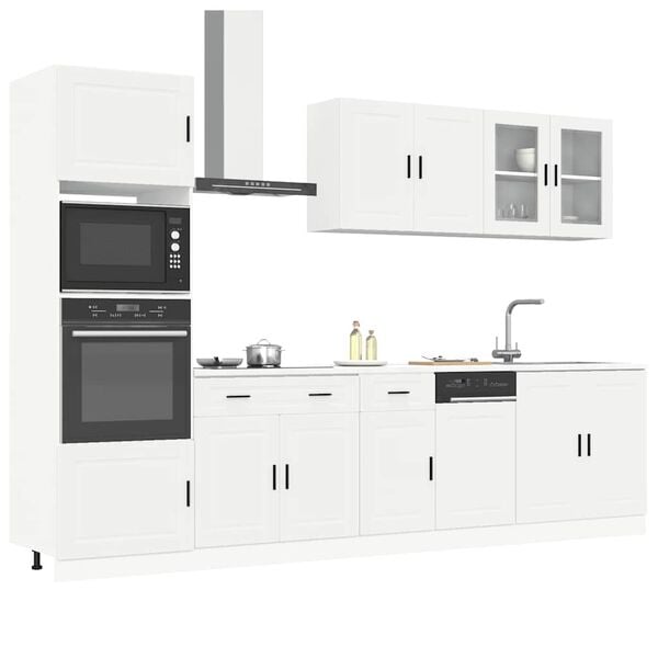 vidaXL Ensemble de 7 meubles de cuisine "Porto" en bois d'ingénierie blanc