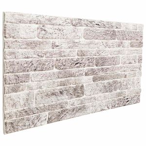 vidaXL Panneaux muraux 10 pc 100 x 50 cm Gris clair et blanc