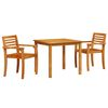vidaXL Ensemble de salle &agrave; manger pour jardin 3 pcs Marron