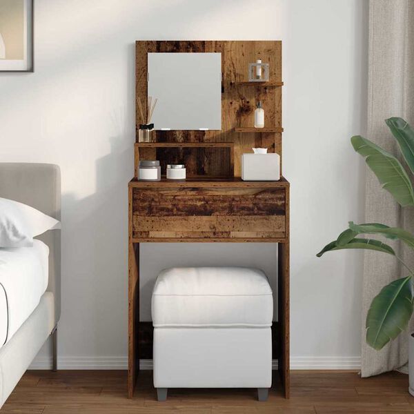 vidaXL Tables de maquillage pour chambre avec tiroir Bois Ancien