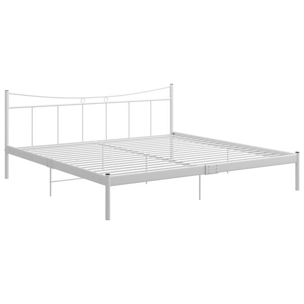 vidaXL Cadre de lit sans matelas blanc m&eacute;tal 200x200 cm
