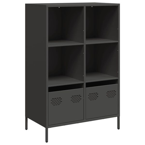 vidaXL Buffet haut noir 68x39x103,5 cm acier