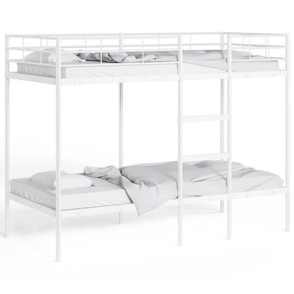 VidaXL Lit superposé sans matelas blanc 90x190 cm acier