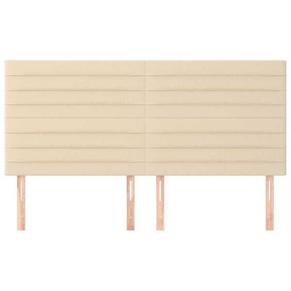 vidaXL T&ecirc;te de lit Cr&egrave;me 200x5x118/128 cm Tissu