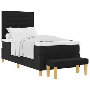vidaXL Lit &agrave; ressorts avec matelas Noir 80 x 200 cm tissu