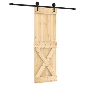 vidaXL Porte coulissante Naturel et noir 70 x 210 cm