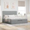 VidaXL Cadre de lit ottoman et matelas gris clair 180x200 cm tissu