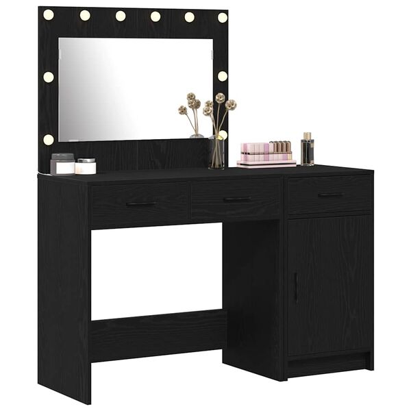 vidaXL Table de Toilette 2 pcs Noir 40 x 41 x 75 cm Bois d'ing&eacute;nierie