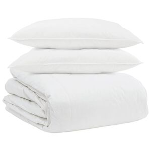 vidaXL Ensemble de Duvet avec oreiller 3 pc Blanc Plume de canard