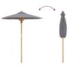 vidaXL Parasol de jardin Gris fonc&eacute; &Oslash; 270 x 260 cm Bambou