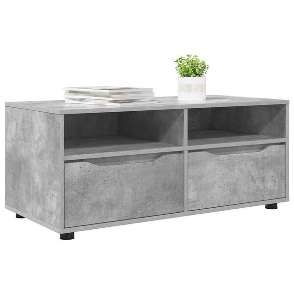 vidaXL Meuble TV Gris b&eacute;ton 100 x 48 x 43 cm Bois d'ing&eacute;nierie