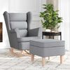 vidaXL Chaise à bascule avec repose-pied Gris clair Tissu