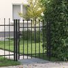 vidaXL Portail de cl&ocirc;ture BOXTEL &agrave; une porte avec pointes sup&eacute;rieures, acier 1x1 m noir