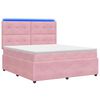 vidaXL Lit boxspring LED avec matelas Rose 140 x 200 cm Velours
