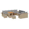 vidaXL Ensemble de canap&eacute; de jardin 13 pc Beige polyrotin