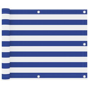 vidaXL &Eacute;cran de balcon Blanc et bleu 75x500 cm Tissu Oxford