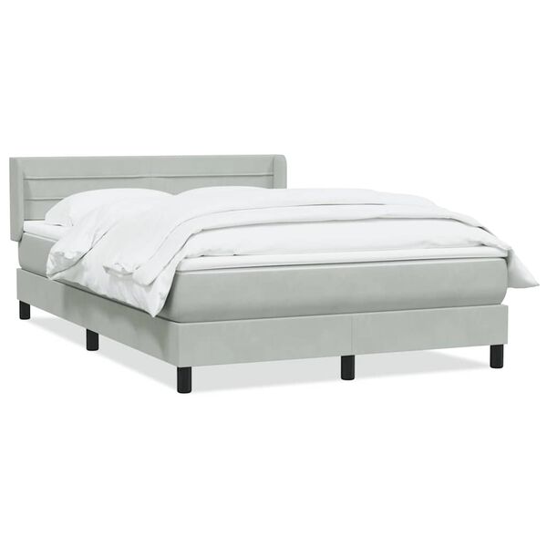 vidaXL Sommier à lattes de lit et matelas gris clair 160x210cm velours