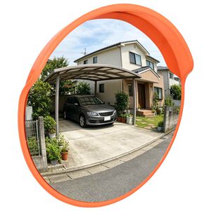 vidaXL Miroir de trafic convexe d'ext&eacute;rieur Plastique PC Orange 45 cm