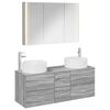 vidaXL Ensemble de mobilier de salle de bain 4 pcs Sonoma gris