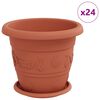 vidaXL Pots de plantes 24 pc Rouge brique &Oslash; 26 x 21.5 cm Plastique