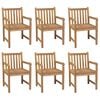 vidaXL Chaises de jardin lot de 6 et coussins gris Bois de teck solide