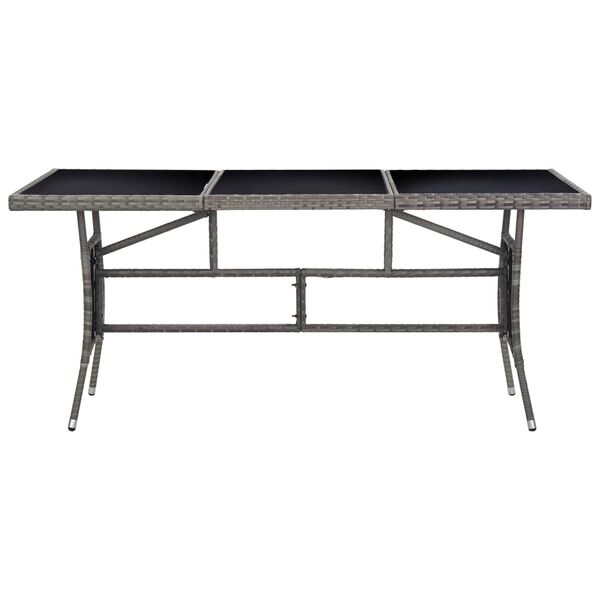 vidaXL Table de jardin Gris 170x80x74 cm R&eacute;sine tress&eacute;e