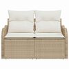 vidaXL Canap&eacute; de jardin avec coussin Beige 121 x 62 x 69cm polyrotin
