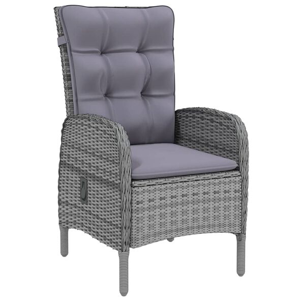 vidaXL Ensemble &agrave; manger de jardin 9 pcs R&eacute;sine tress&eacute;e Gris