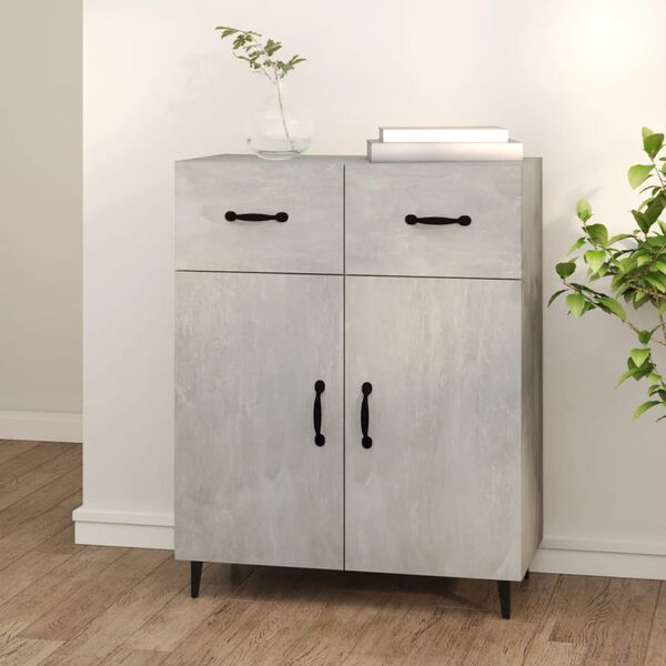 vidaXL Buffet gris béton 69,5x34x90 cm bois d'ingénierie
