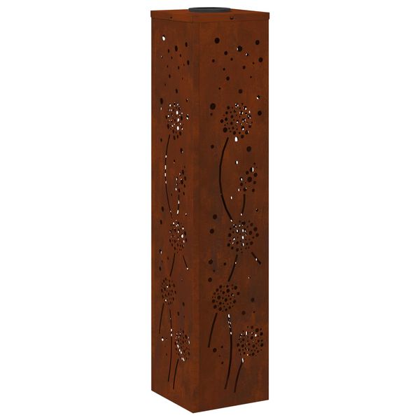 vidaXL Lumi&egrave;re de chemin LED solaire 2 pcs Rouill&eacute; Acier patin&eacute;