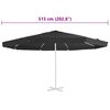 vidaXL Tissu de remplacement pour parasol d'ext&eacute;rieur Noir 515 cm