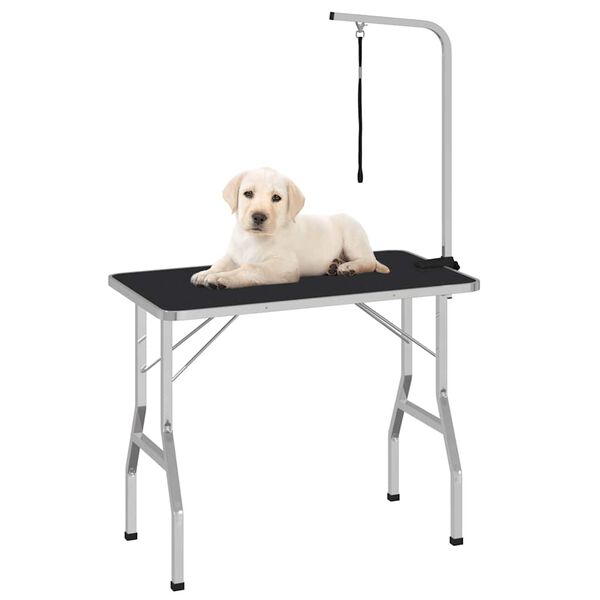 vidaXL Table de toilettage réglable pour chiens avec 1 boucle