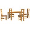 vidaXL Ensemble de salle &agrave; manger 5 pc Gris Bois de ch&ecirc;ne massif