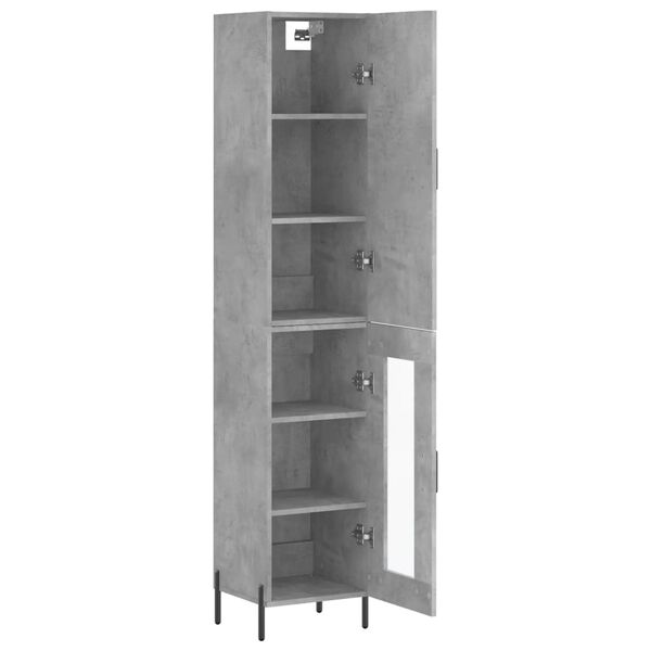 vidaXL Buffet haut Gris b&eacute;ton 34,5x34x180 cm Bois d'ing&eacute;nierie