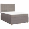 vidaXL Sommier &agrave; lattes de lit avec matelas Taupe 140x200 cm Tissu