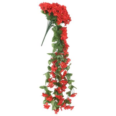 vidaXL Guirlandes de fleurs artificielles 3 pcs rouge 85 cm