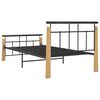 vidaXL Cadre de lit sans matelas m&eacute;tal bois de ch&ecirc;ne massif 90x200 cm