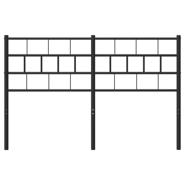 vidaXL T&ecirc;te de lit m&eacute;tal noir 140 cm