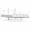 vidaXL Cadre de lit m&eacute;tal sans matelas et pied de lit blanc 140x190 cm