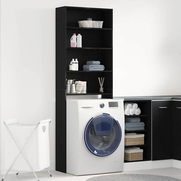 vidaXL Cabinet pour lave-linge Ch&ecirc;ne noir 64 x 24 x 190 cm
