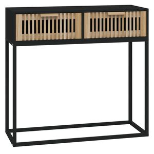 vidaXL Table console noir 80x30x75 cm bois d'ing&eacute;nierie et fer