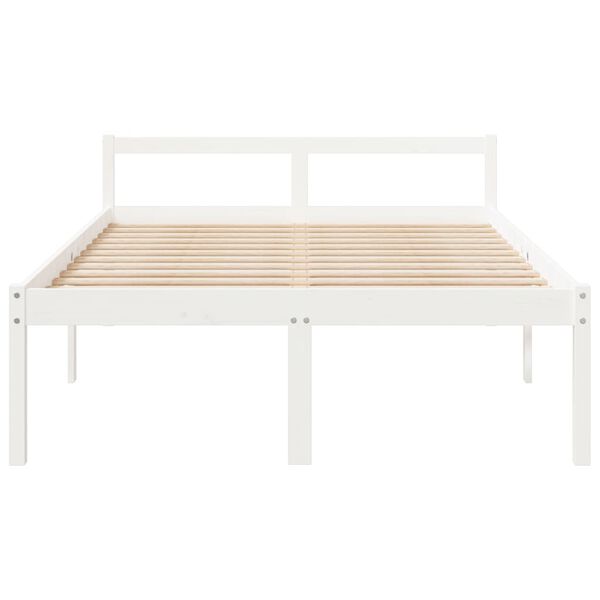 vidaXL Lit pour personne &acirc;g&eacute;e sans matelas blanc 135x190 cm