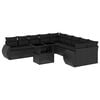 vidaXL Salon de jardin 11 pcs avec coussins noir r&eacute;sine tress&eacute;e