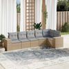 vidaXL Salon de jardin avec coussins 6 pcs beige r&eacute;sine tress&eacute;e